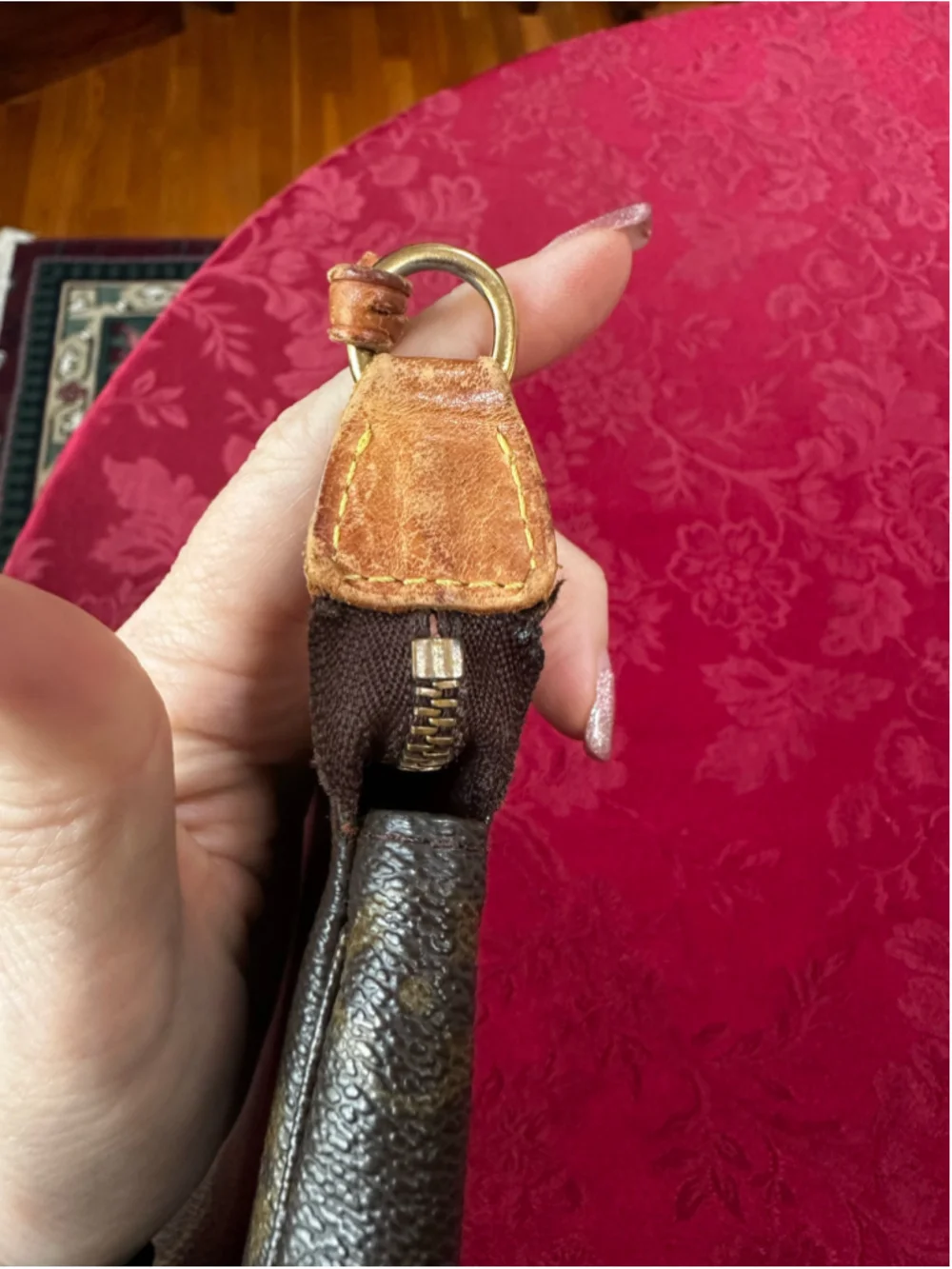 Louis Vuitton Brown and Tan Monogram Pochette Bag